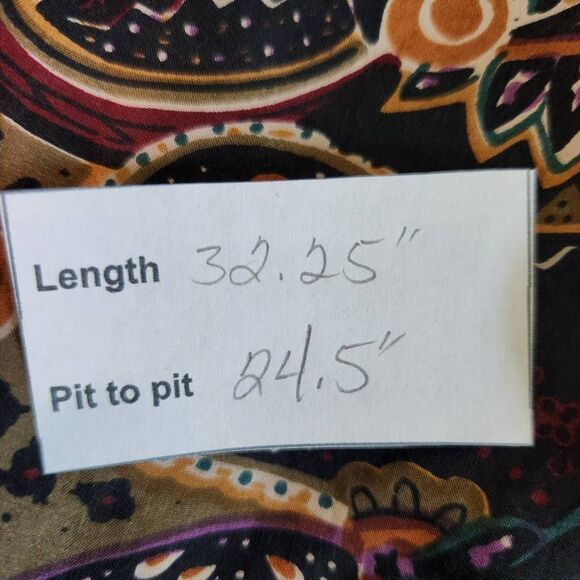 Jane Ashley Multi-Color Paisley Silk Button Down Blouse NWT Size Large - Picture 10 of 10